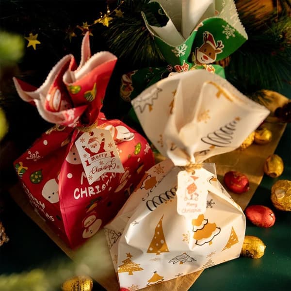 Julekalender Kraftpapir Gaveposer, Juleindpakningsposer 24 Sæt