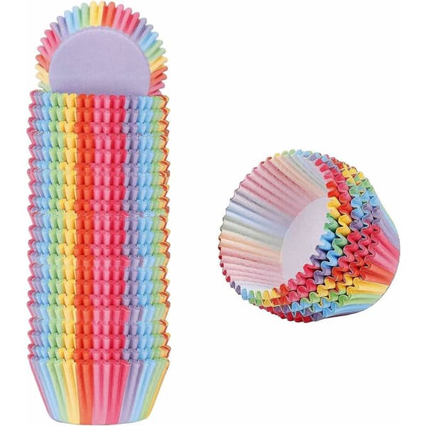 200 stk Cupcakeforme, Cupcake-indpakninger Regnbue Cupcakeforme Kageform