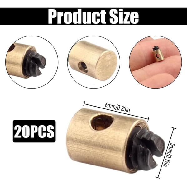 Cykelbremsekabler 20 stk. 5x6 mm Messinggaskabelklemmer Kompatible med motorcykelscooteraccelerator