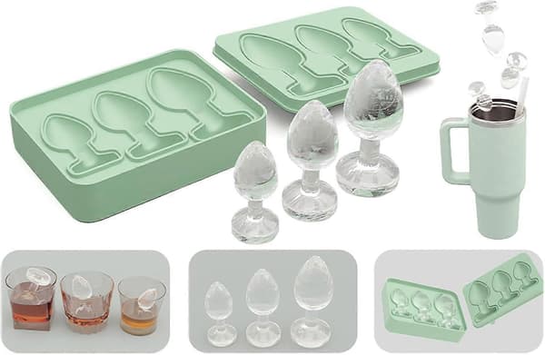 Prank Butt Plug Formede Isterningebakker, Sjov Silikoneform til DIY Kage Chokolade Slik {LGL} Green