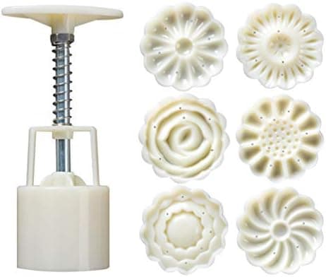 1 sett 50g 3D Blomster Månekakeform Håndpresse Månekakeform med C