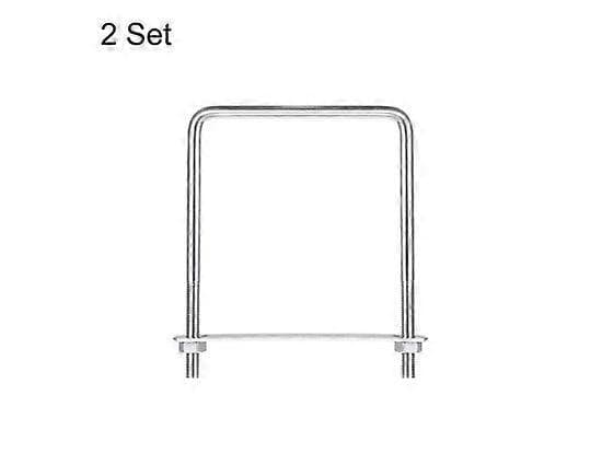 Square U-Bolts 2 Set 102mm Inner Width 140mm Length M8 304 Stainless Steel U-Clamp Bolt