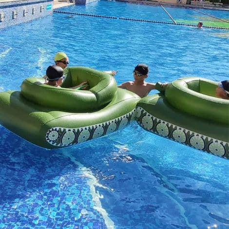 Inflatable Water Tank Ring, Giant Inflatable Pool Float with Water Gun. Inflatable Pool Float