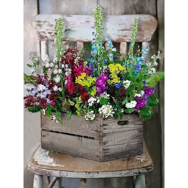 (30 × 40 cm, Blomst J) DIY Diamantmaling, Blomster 5D Diamant P