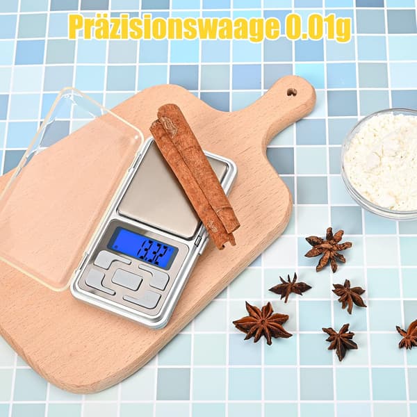 Precision Scale 500g/0.01g Kitchen Scale with Backlit LCD Display