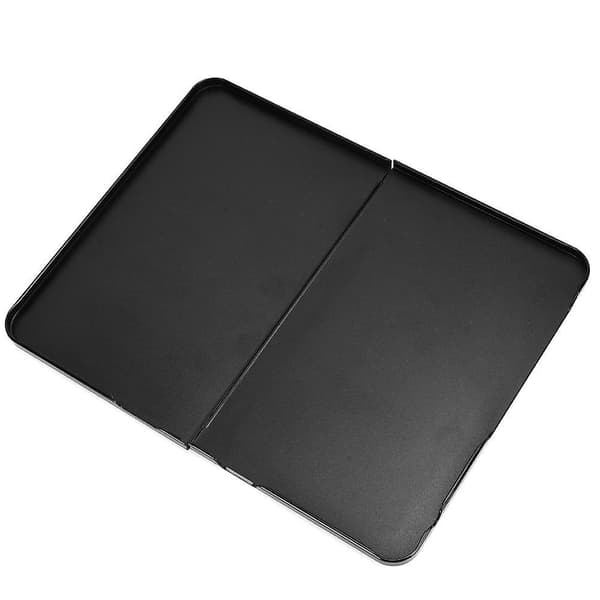 For Microsoft Surface Duo Anti-fall Folio Flip Grid Pattern Leather Coated PC Protective Case