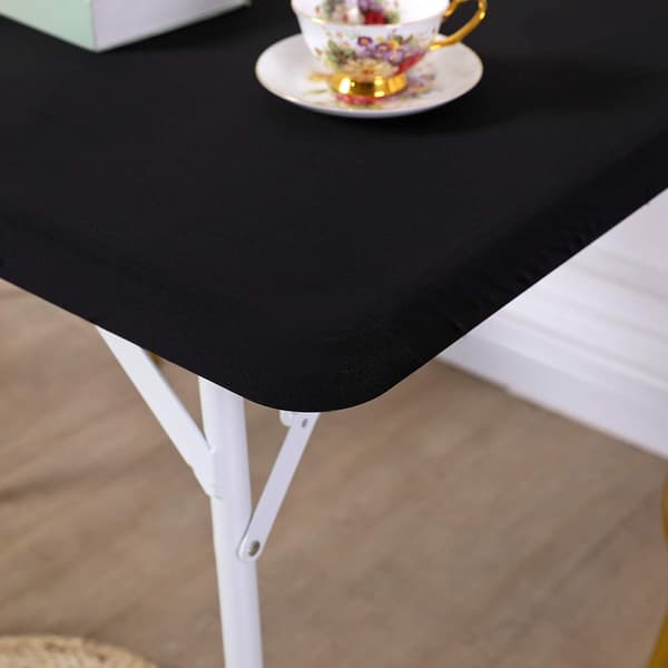 34 x 34 inch Square Stretch Spandex Tablecloth - Black