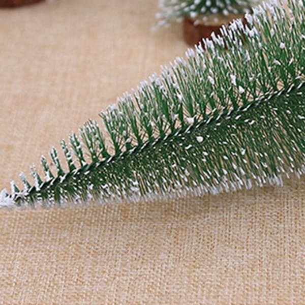 5 st 30 cm Mini Snow Pine Needle Tree Bauble Crafts Julgran Trä Ornament Jul Dekorationer för Hemmet