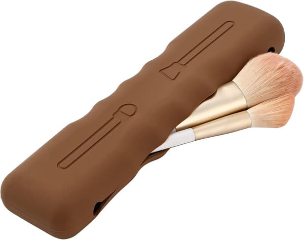 Silikon Makeupborste Väska med Magnetisk Stängning, Bärbar Makeup