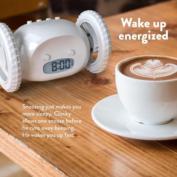 Alarm Clock on Wheels (Original) | Extra Loud for Deep Sleepers, ZQKLA
