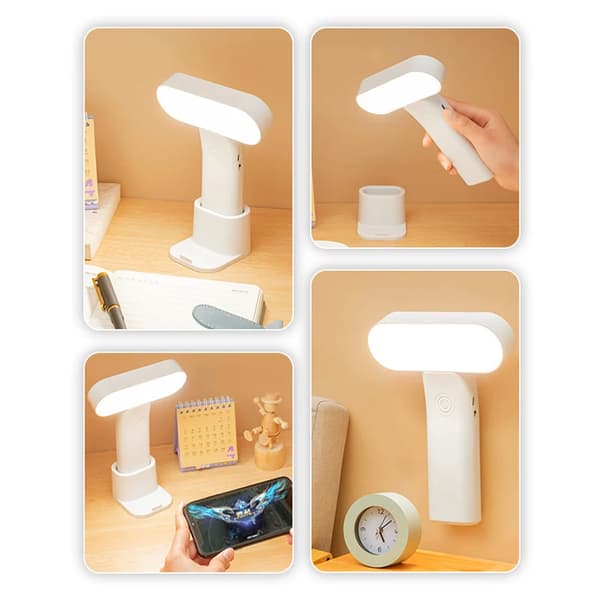 Bordlampe trinnløs dimming LED bordlampe USB-lading skaplampe