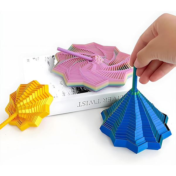 3D-Printed Expanded Sensory Fidget Star with Handle (Colorful 2, Large)