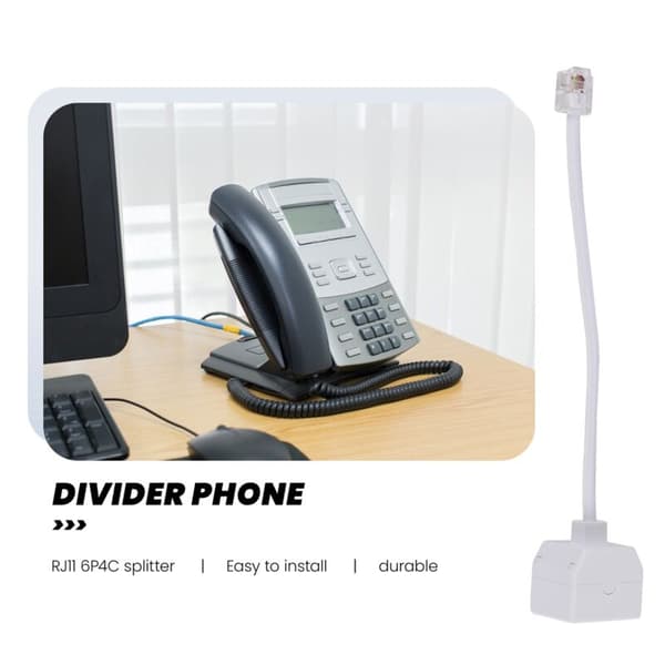 Telefonadapter RJ11 6P4C 1 han til 2 - Hvid