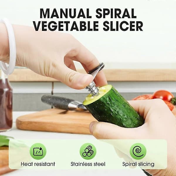 2 stk piranha spiral kutter, piranha spiralizer spiral kutter i rustfritt stål, for grønnsaker [DB] 2 stk