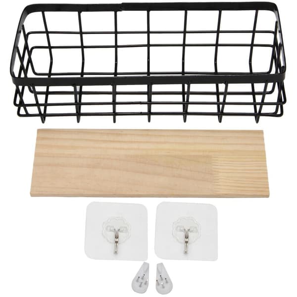 Wrought Iron Storage Frame Cosmetic Storage Box Storage Basket Office Room Wall Hanging Rack