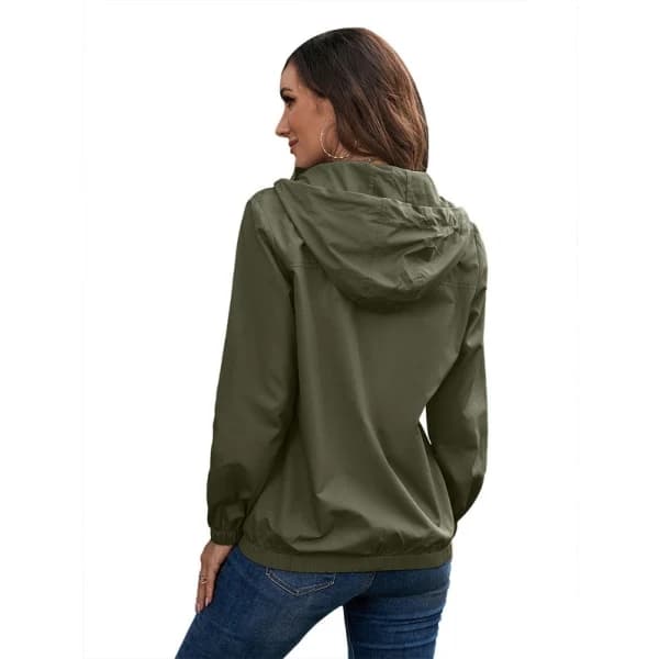 Women's Rain Jacket Waterproof Breathable Thin Raincoat Lightweight Jacket XXL