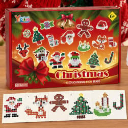 Christmas Bead Set, Educational Iron Beads DIY Craft Set for Children 6+