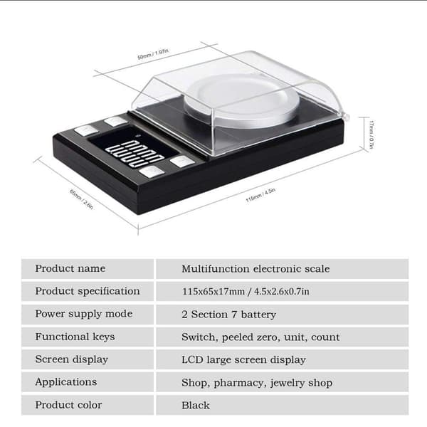 Digital Elektronisk Våg 0.001G Hög Precision Bärbar Mini LCD