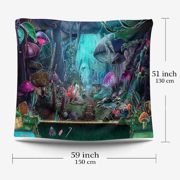 Wall Hanging from Forest Garden, Psychedelic Hippie Tapestry