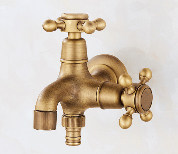 Dubbel dränerande trädgårdskran Antik stil Dubbel kul trädgårdskran