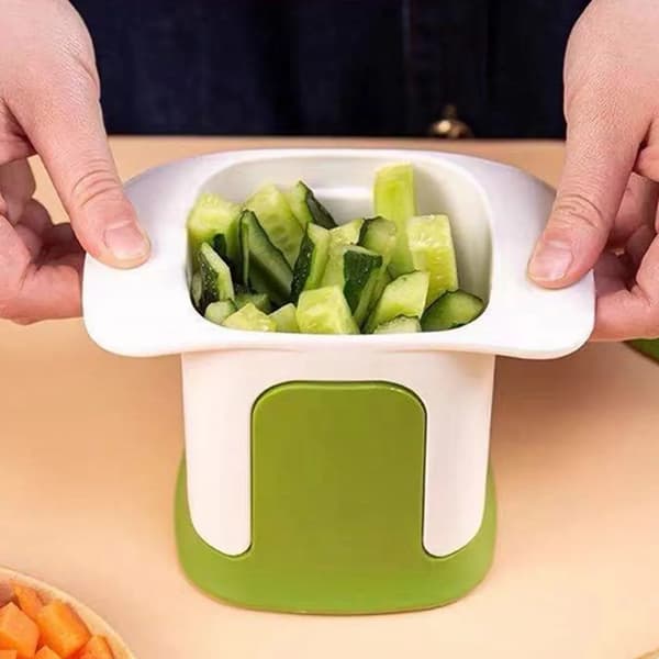 Kitchen Vegetable Chopper, Hand Chopper, Onion Mushroom Chopper, Potato Radish Chopper, Fruit Splitter, Kitchen Utensil (Yellow)