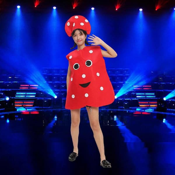 Sød Cosplaykjole til damer til rollespilsfester og kostumetilbehør til voksne (FMY) Svamp Mushroom