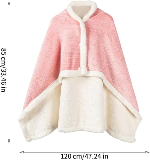 Tæppetørklæde med knaplukning pink - Rosa