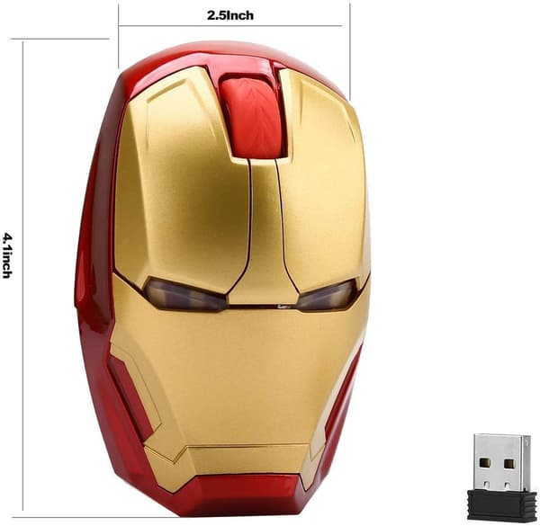 Ergonomisk trådløs mus Cool Iron Man Mus 2.4G Bærbar