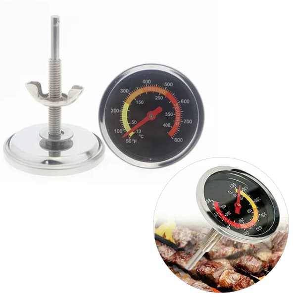 Oven Thermometer with Mount, 50-400°C, Bimetallic Metal Casing, Professional BBQ Thermometer