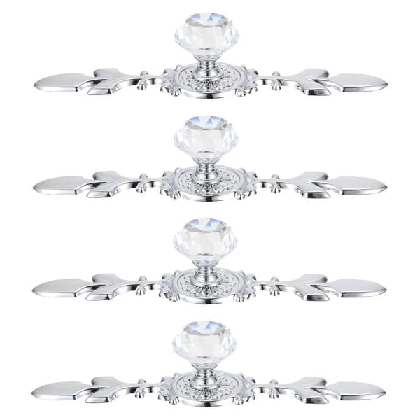 Crystal Door Knob for Door with 4 Stylish Durable Cabinet Handles
