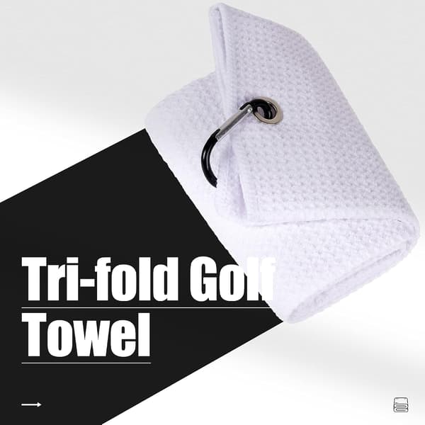 Trefoldet Golfhåndkle - Premium Mikrofiberstoff - Preget Mønster