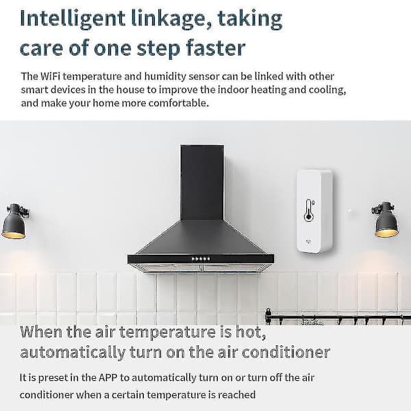 3x Tuya WiFi Temperatur- og Fuktighetssensor Innendørs Termometer Hygrometer
