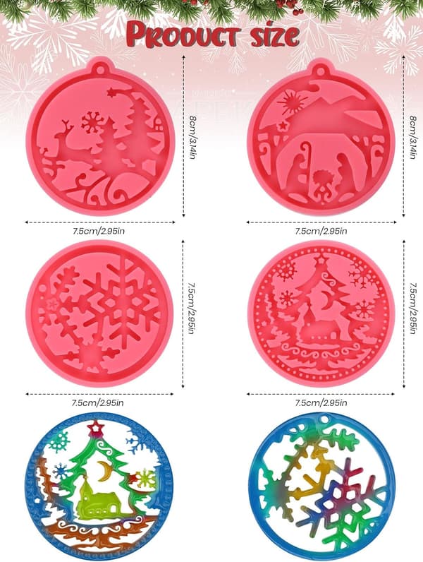 7 deler juletre epoxyharpiksform, juleelg silikon