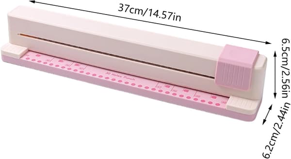 generisk bärbar pappersstans med 30 hål rosa - Rosa