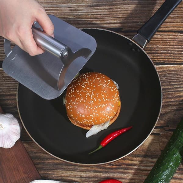 Smashburger Hamburgerpresse Smashjern Rustfritt stål Silver silver