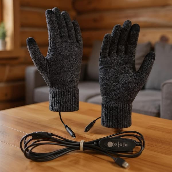 generiske elektrisk opvarmede handsker håndvarmere touchscreen til kulde farve: mørkegrå - Farbe: dunkelgrau