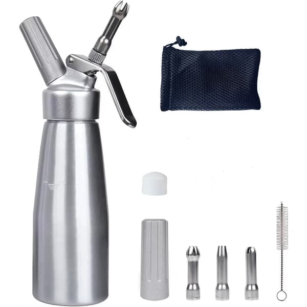 500 ml profesjonell kremdispenser med 3 lokk og 1 børste, 1 nettingpose, kjøkkendispenser 1set