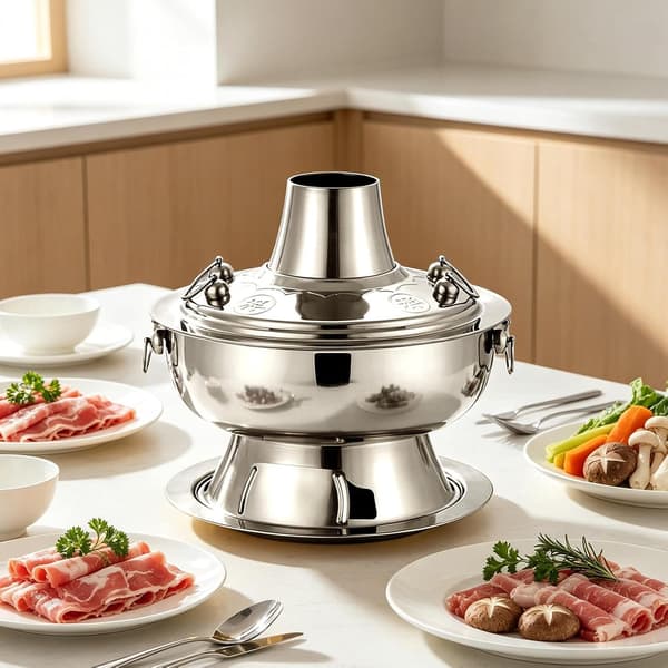 hot pot kull rustfritt stål kokekar med jevn oppvarming sølv 30cm Silber 30cm