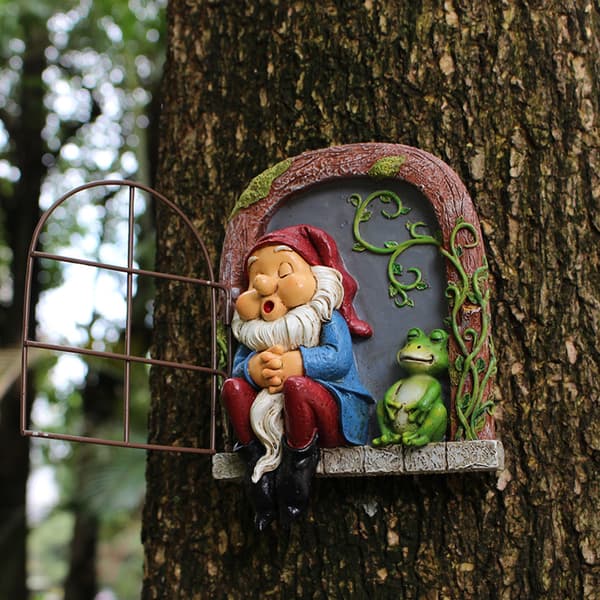 Dwarf Frog Window Hanging Creative Resin Garden Tree Hanging