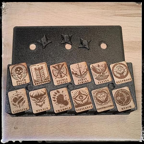 Ability Tracking Counter for Tabletop Games, Fun and Unique Wooden Ability Counters with Storage Box Blue Blue