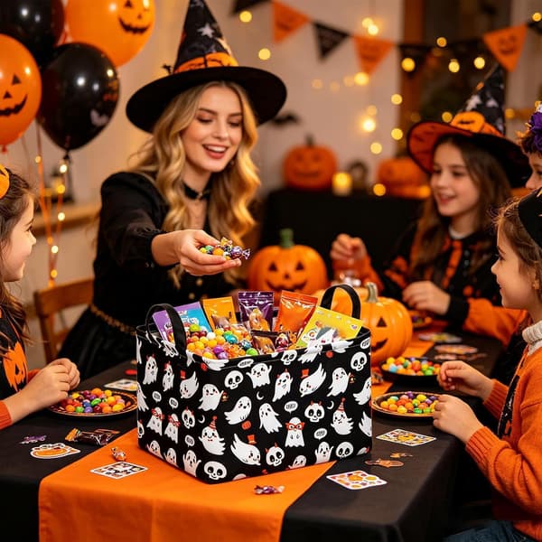 stor Halloween-kurv morsom sammenleggbar boks med håndtak og stor B - B