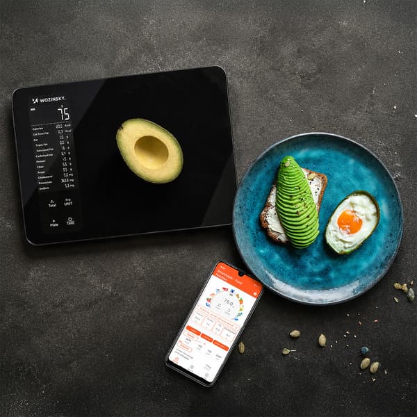 Wozinsky älykäs keittiövaaka musta / Bluetooth-vaaka sovelluksella / digitaalinen