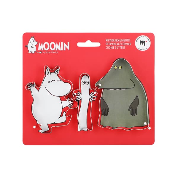 Moomin cookie cutters 3-pack – Moomintroll, Hattifattener & Groke Silver silver