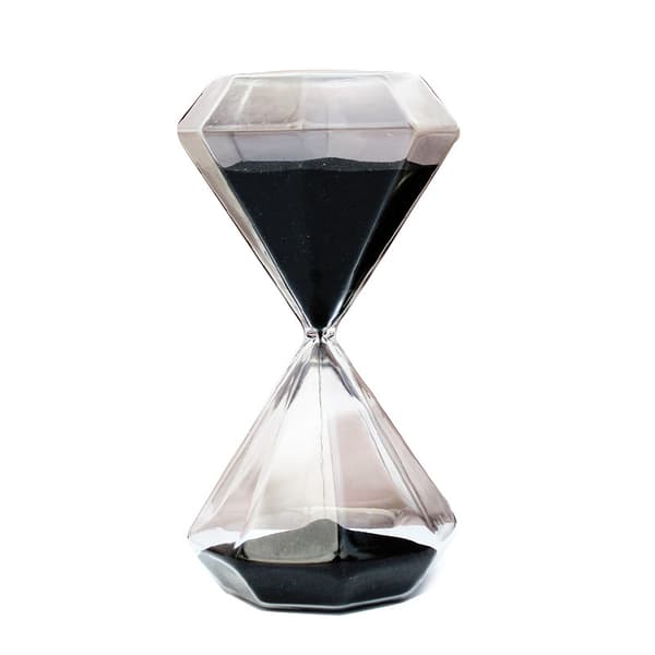 Diamond Shaped Glass Timer - Creative Gift, Romantic, Kitchen, Office, Decoration, Christmas, Birthday 5 Minutes Black