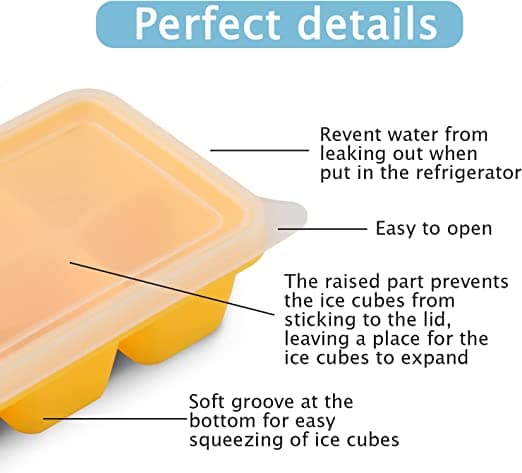 3-pack mini ice cube molds, easy-release silicone ice molds with BPA-free