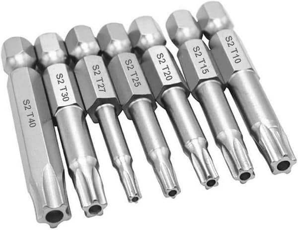 Hexskaft Torx Star 5-punkts Bitsmejsel T10-T40 Magnetisk Säker