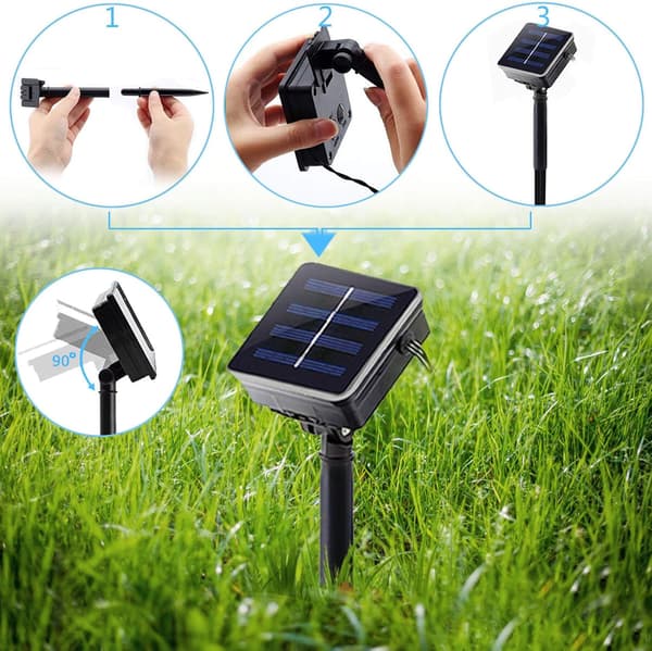 Utendørs Solcellelampe Hage Varm Farge Solcelle-LED Tåreformet Fe