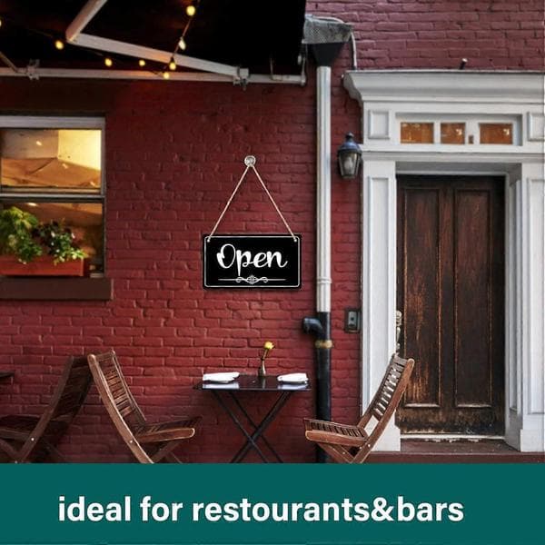 Practical and Beautiful Double-Sided Open/Closed Sign with Opening Hours