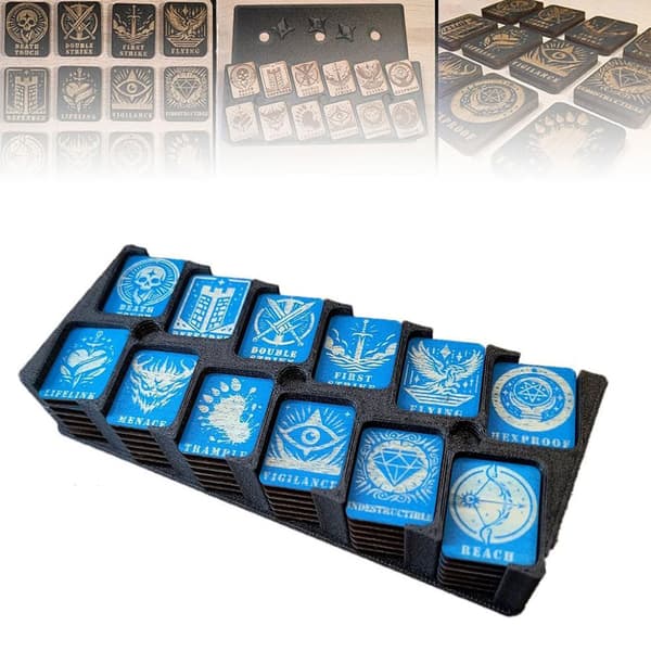 Ability Tracking Counter for Tabletop Games Fun Unique Wooden Ability Tracking Counter Set with Storage Box Red Red