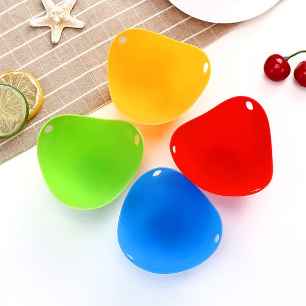 Silikon Egg Cooker Sett med 4 Perfekt for Posjerte Egg Komfyrtopp Matlaging